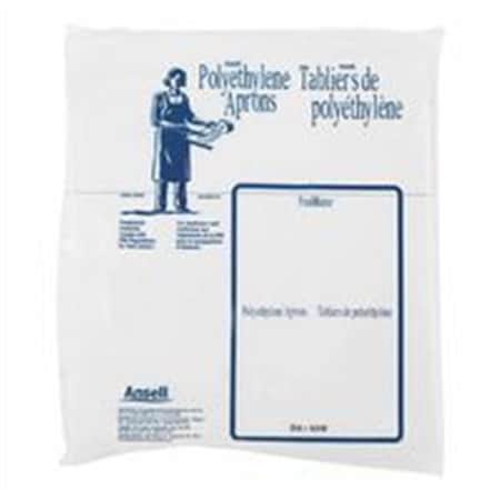 Ansell 012-56-210-28x55 Disposable Polyethylene Aprons; 28 X 55 In.; White
